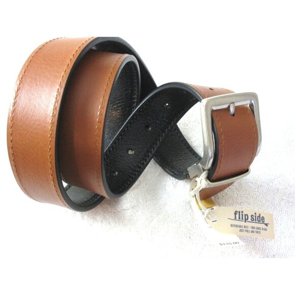 Tommy Bahama Men's Flipside Reversible Leather Belt Black Tan Marlin Buckle NWT - Picture 6 of 8